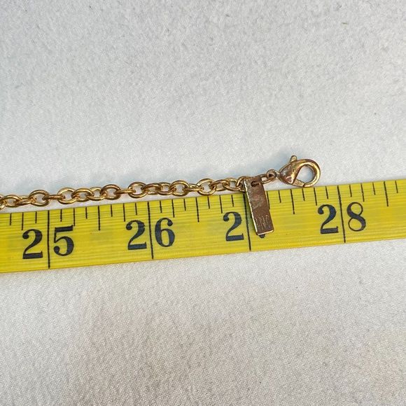 INC Unisex Necklace Gold Tone Scroll Chain Links Matinee Length - Picture 5 of 7